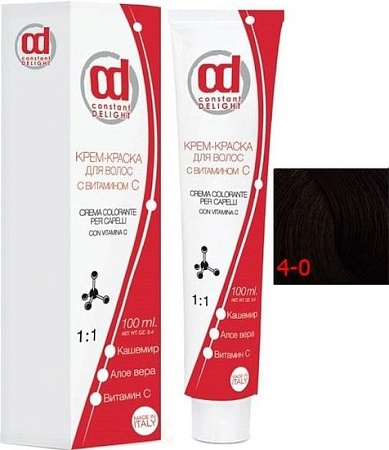 Крем-краска для волос Constant Delight Crema Colorante с витамином С 4/0 средне-коричневый натуральный