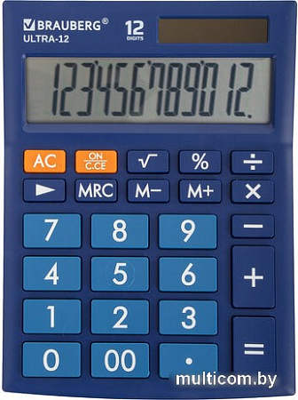 Бухгалтерский калькулятор BRAUBERG Ultra 12-BU 250492 (синий)