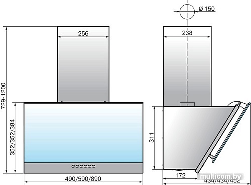 Кухонная вытяжка Elikor Рубин Ceramics S4 60П-700-Э4Д (антрацит/бронзовый травертин)