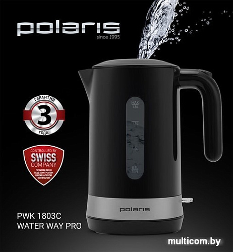 Электрочайник Polaris PWK 1803C Water Way Pro (черный)