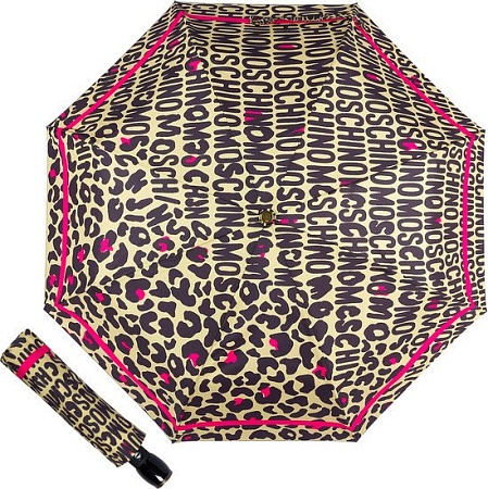 Складной зонт Moschino 8013-OCD Animal Logo Light Brown