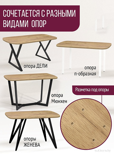 Столешница Millwood Закругленная 105x60x1.8 (дуб золотой Craft)