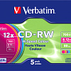 CD-RW диск Verbatim Colour 700Mb 12x 43167 (SlimCase, 5 шт.)