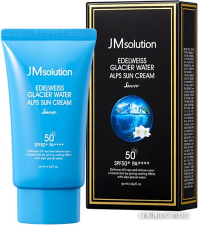 Крем солнцезащитный JMsolution Edelweiss Glacier Water Alps Moist Suncream SPF50+/PA++++ (50 мл)