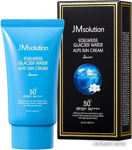 Крем солнцезащитный JMsolution Edelweiss Glacier Water Alps Moist Suncream SPF50+/PA++++ (50 мл)