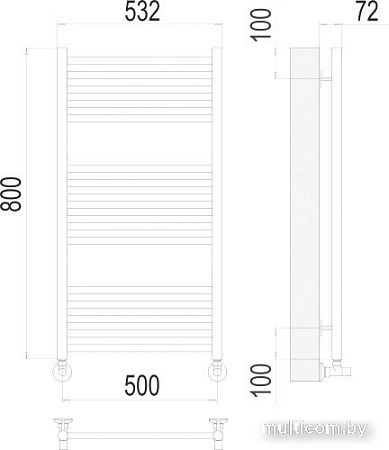 Полотенцесушитель TERMINUS Аврора П16 500х800 нп (золото)
