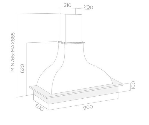 Кухонная вытяжка Elica Memphis WH/A/90