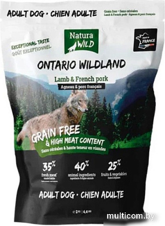 Сухой корм для собак Natura Wild Ontario Wildland для всех пород с ягненком и французской свининой 2 кг