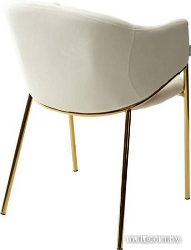 Стул с подлокотниками M-City Dill 629M05105 (bluvel-22 milk велюр/золотой)