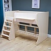 Кровать-чердак Красная звезда Р436 Капризун 2 с полками 160x80 (дуб млечный)