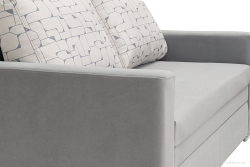 Диван Krones Афродита 195x140 (велюр/жаккард серый/рисунок молочно-серый)