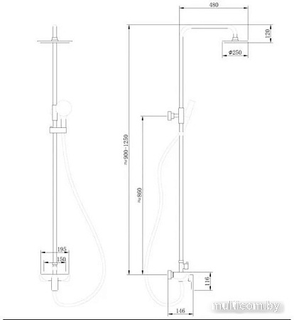 Душевая система Abber Weiss Insel AF8020 (хром)