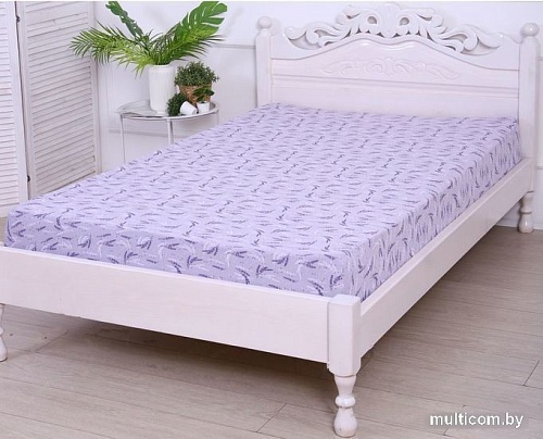 Постельное белье Luxsonia Трикотаж на резинке 120x200 2230 (лаванда сиреневый)