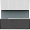 Готовая кухня Интермебель Микс Топ-6 2.1м без столешницы (белый премиум/графит серый)