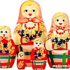 Развивающая игра Брестская Матрешка С колосками и васильками (набор 5 шт)