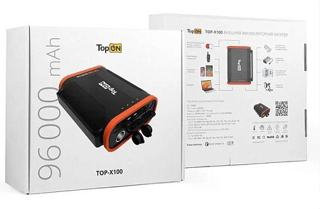 Портативная зарядная станция TopON TOP-X100 (черный/оранжевый)