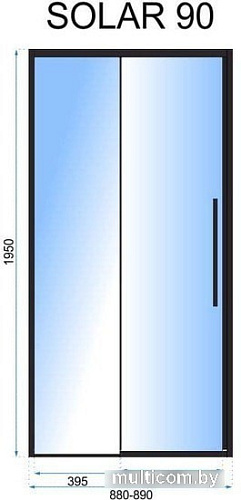 Душевая дверь Rea Solar 90 (черный/прозрачное стекло)