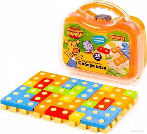 Конструктор Полесье Оранжевая корова. Собери пазл 04585