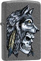 Зажигалка Zippo Wolf Skull Feather Design 29863-000003