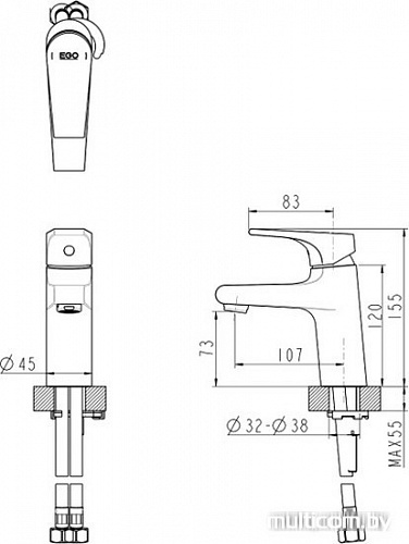 Смеситель Bravat Vega F1119177CP