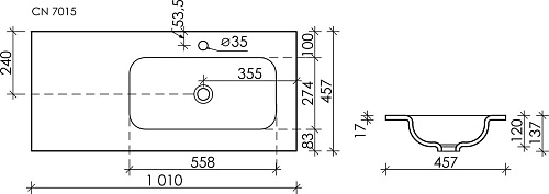 Умывальник Ceramica Nova CN7015MB