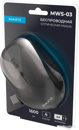 Мышь Maxvi MWS-03 (черный)