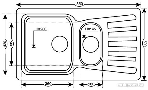 Кухонная мойка Polygran F-18 (опал)