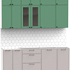 Готовая кухня Интермебель Лион-6 2.1м без столешницы (мята софт/луна софт)