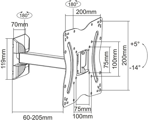 Кронштейн iTech LCD522 (черный)