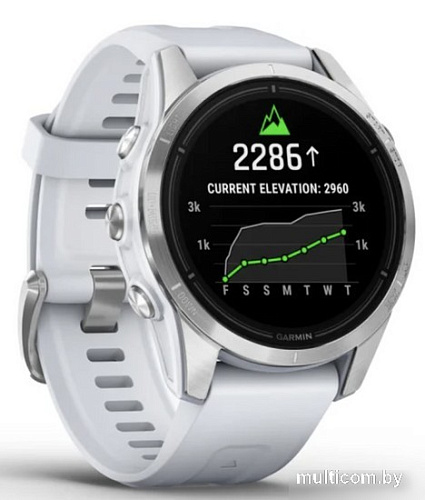 Умные часы Garmin Epix Pro Gen 2 Standard 42 мм (серебро/белый камень)