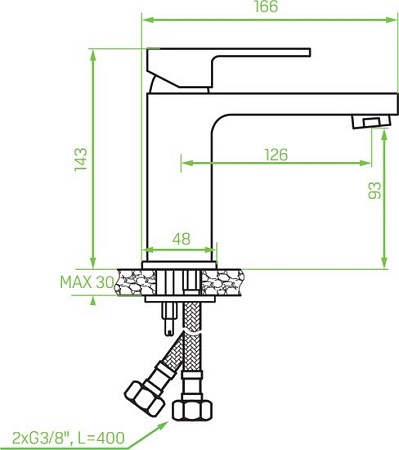 Смеситель Laveo Kvadrato BLQ 722D
