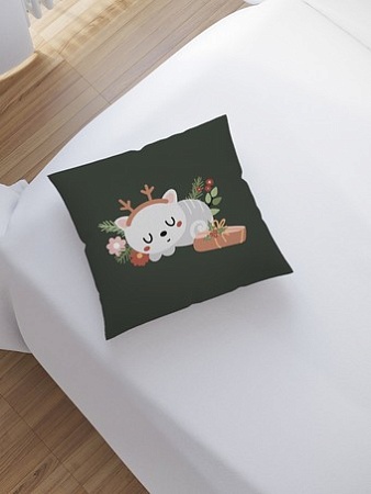 Чехол на подушку JoyArty Котик с рожками sl_380801