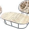 Набор садовой мебели M-Group Мамасан, Папасан и стол 12130301 (серый/бежевая подушка)
