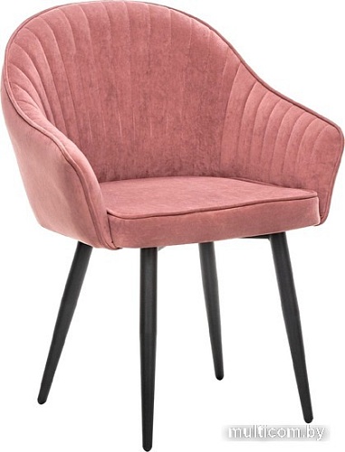 Стул с подлокотниками Leset Вайд с подлокотниками (черный/велюр персиковый)