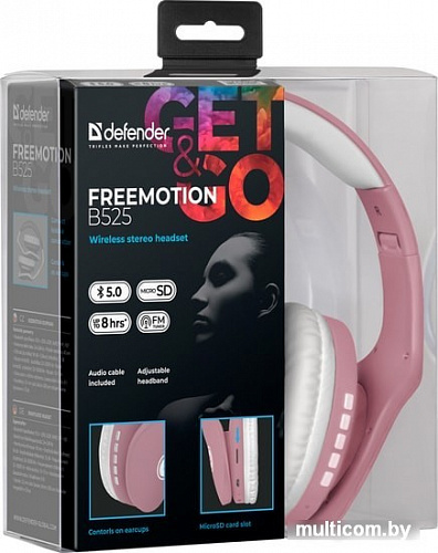 Наушники Defender FreeMotion B525 (розовый/белый)