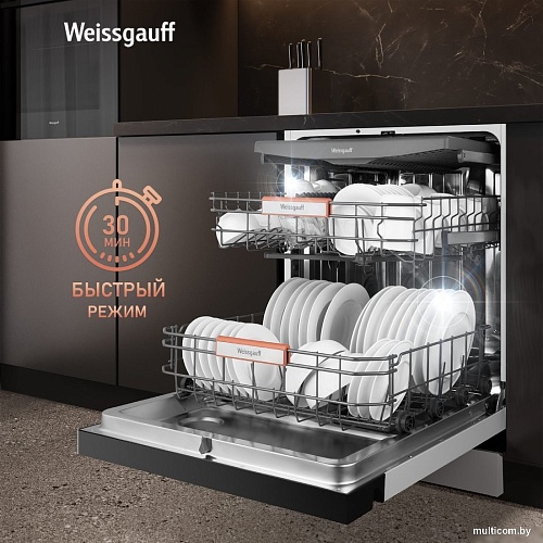 Отдельностоящая посудомоечная машина Weissgauff DW 6038 W Inverter