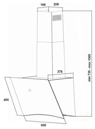 Каминная вытяжка GERMES Bristol 60 WH