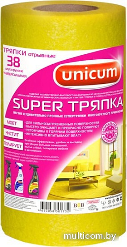 Салфетка хозяйственная Unicum Super Тряпка Универсальная повышенной плотности в рулоне 38шт