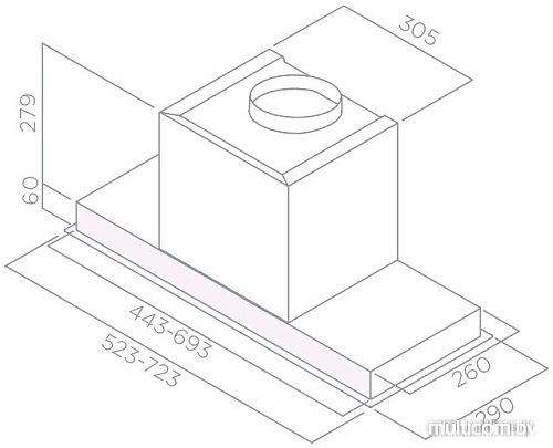 Кухонная вытяжка Elica Hidden HT IXGL/A/60