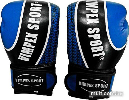 Перчатки для единоборств Vimpex Sport 3034 (14 oz, черный/синий)