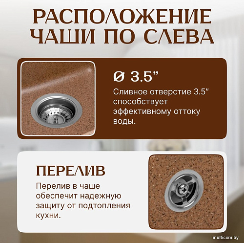 Кухонная мойка Saniteco Mare (терракот)