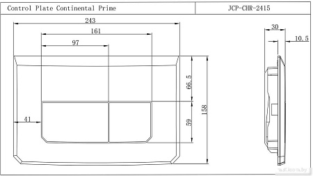 Панель смыва Jaquar Continental Prime JCP-CHR-2415
