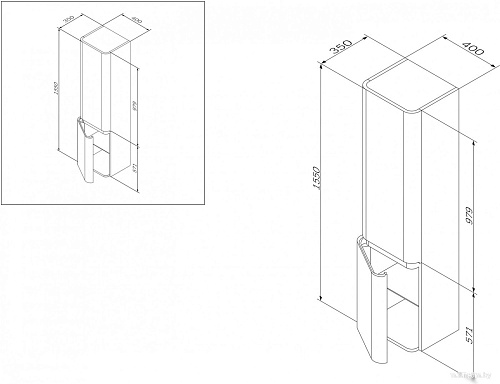 AM.PM Шкаф-пенал Sensation M30CHL0406WG