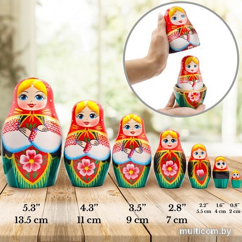 Развивающая игра Брестская Матрешка В белорусском традиционном костюме (набор 7 шт)