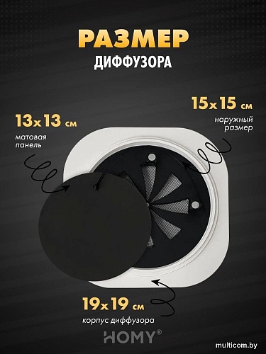 Вентиляционная решетка HOMY AIR круглый A100BRT d150 (черная)