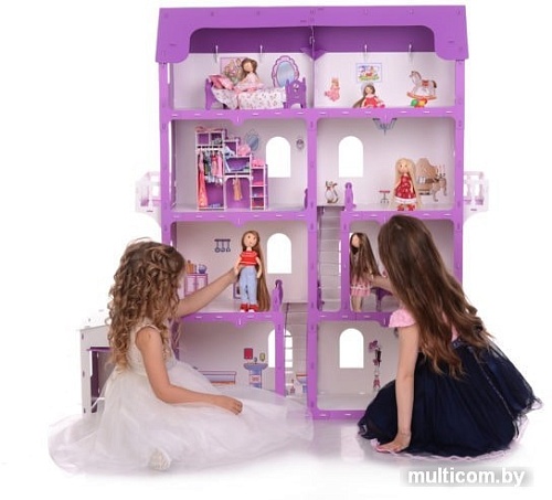 Krasatoys Коттедж Александра с мебелью 000253 (белый/сиреневый)