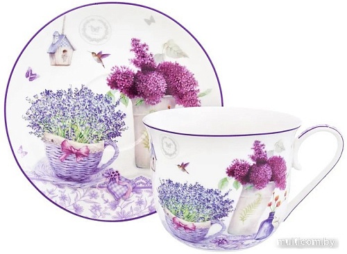 Чашка с блюдцем Elan Gallery Лаванда 420156