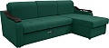 Диван Сириус Лидер-4 с оттоманкой ППУ 260x165 (Eva 30 велюр зеленый)