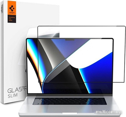 Защитное стекло Spigen Glass FC MacBook Pro 14 2021-2022 Black AGL04234