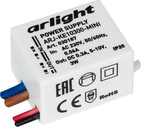 Конвертер Arlight ARJ-KE10300-Mini 5-10V 3W IP20 0,3A 030187